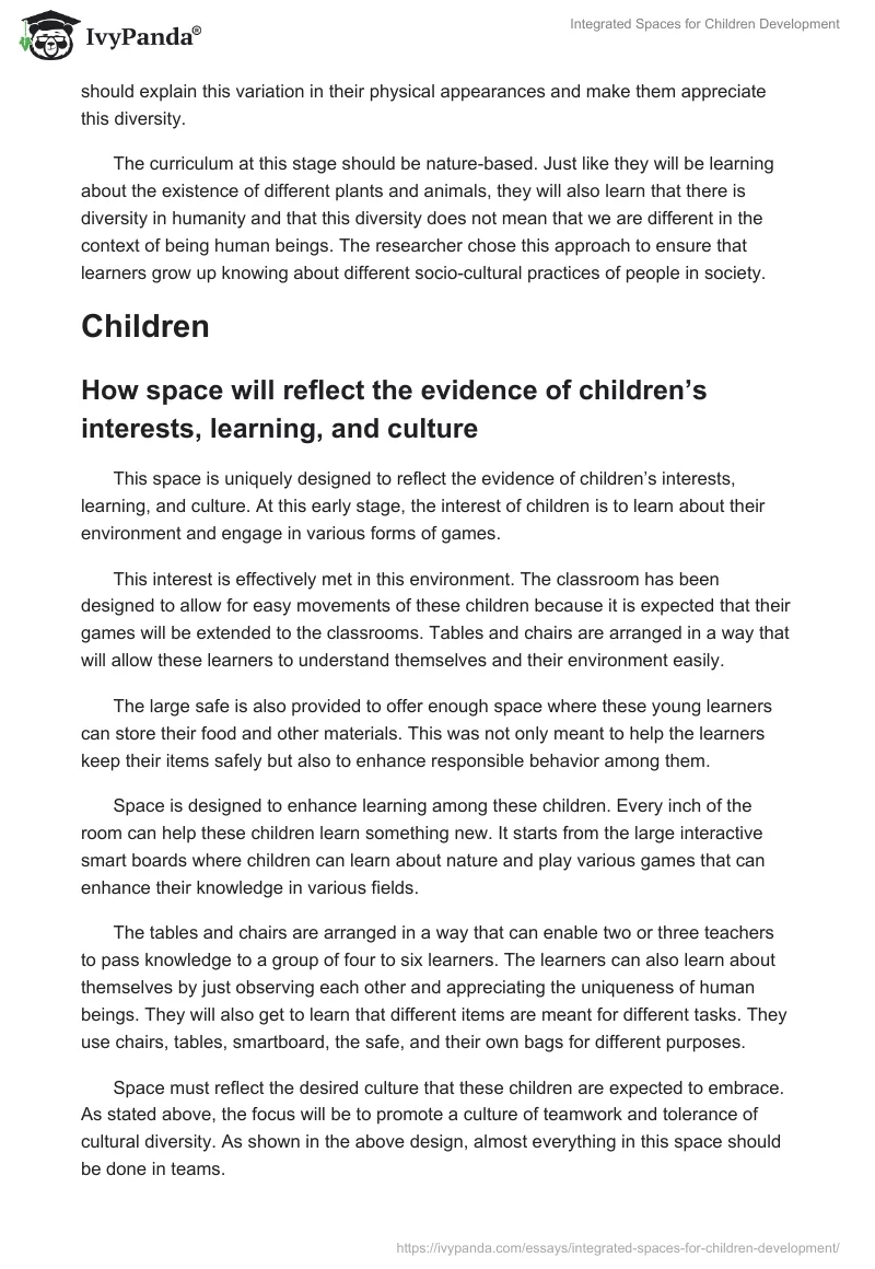 Integrated Spaces for Children Development. Page 3