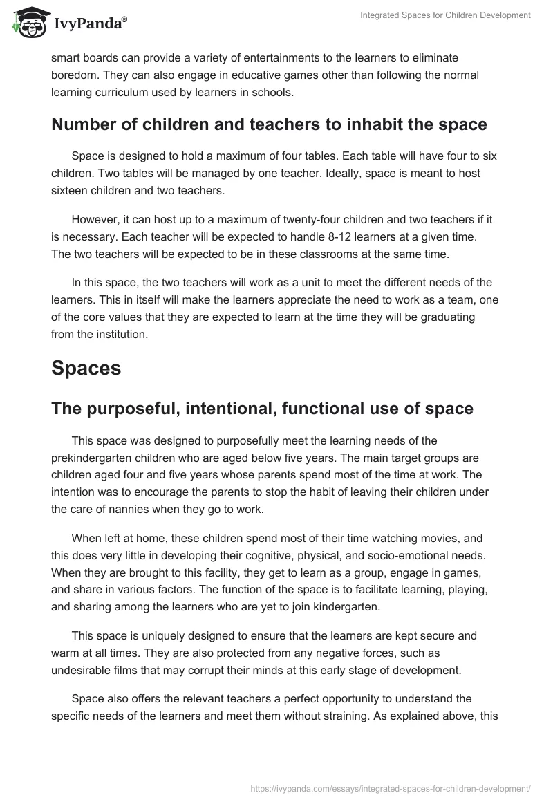 Integrated Spaces for Children Development. Page 5