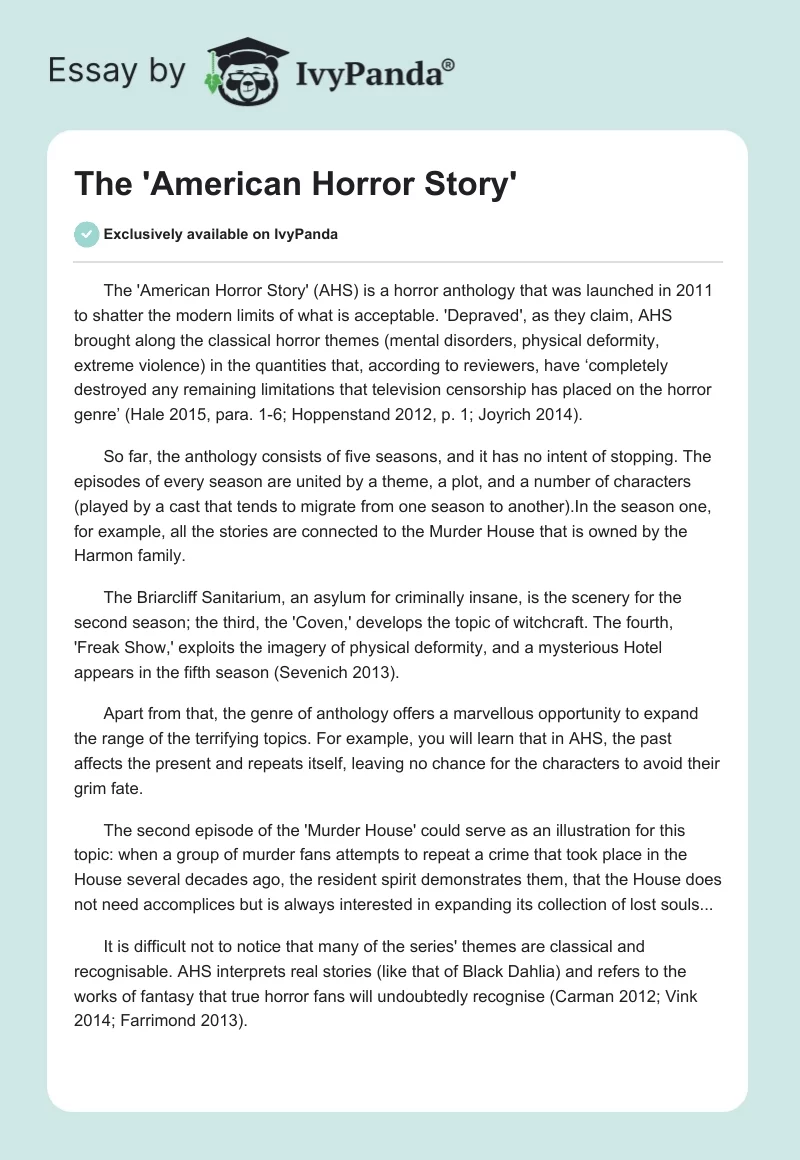 The 'American Horror Story'. Page 1