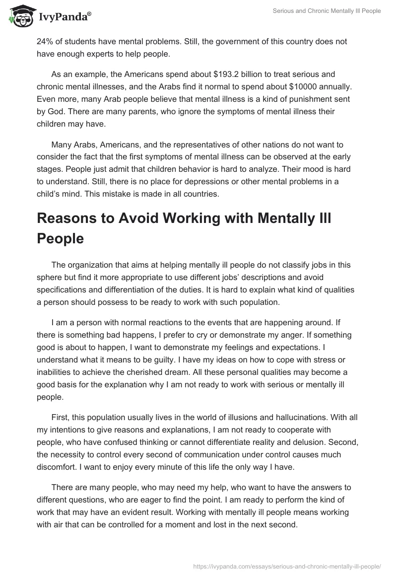 Serious and Chronic Mentally Ill People. Page 2