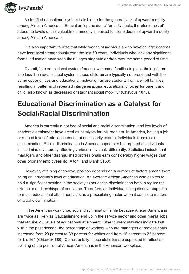 Educational Attainment and Racial Discrimination. Page 4
