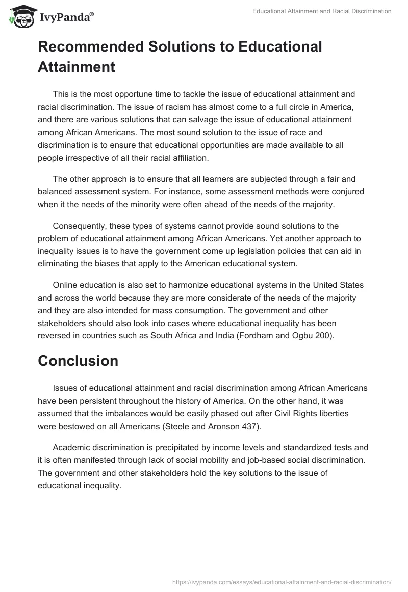 Educational Attainment and Racial Discrimination. Page 5