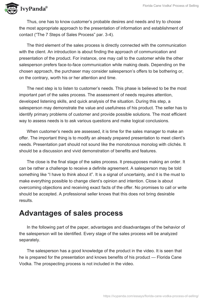Florida Cane Vodka' Process of Selling. Page 3