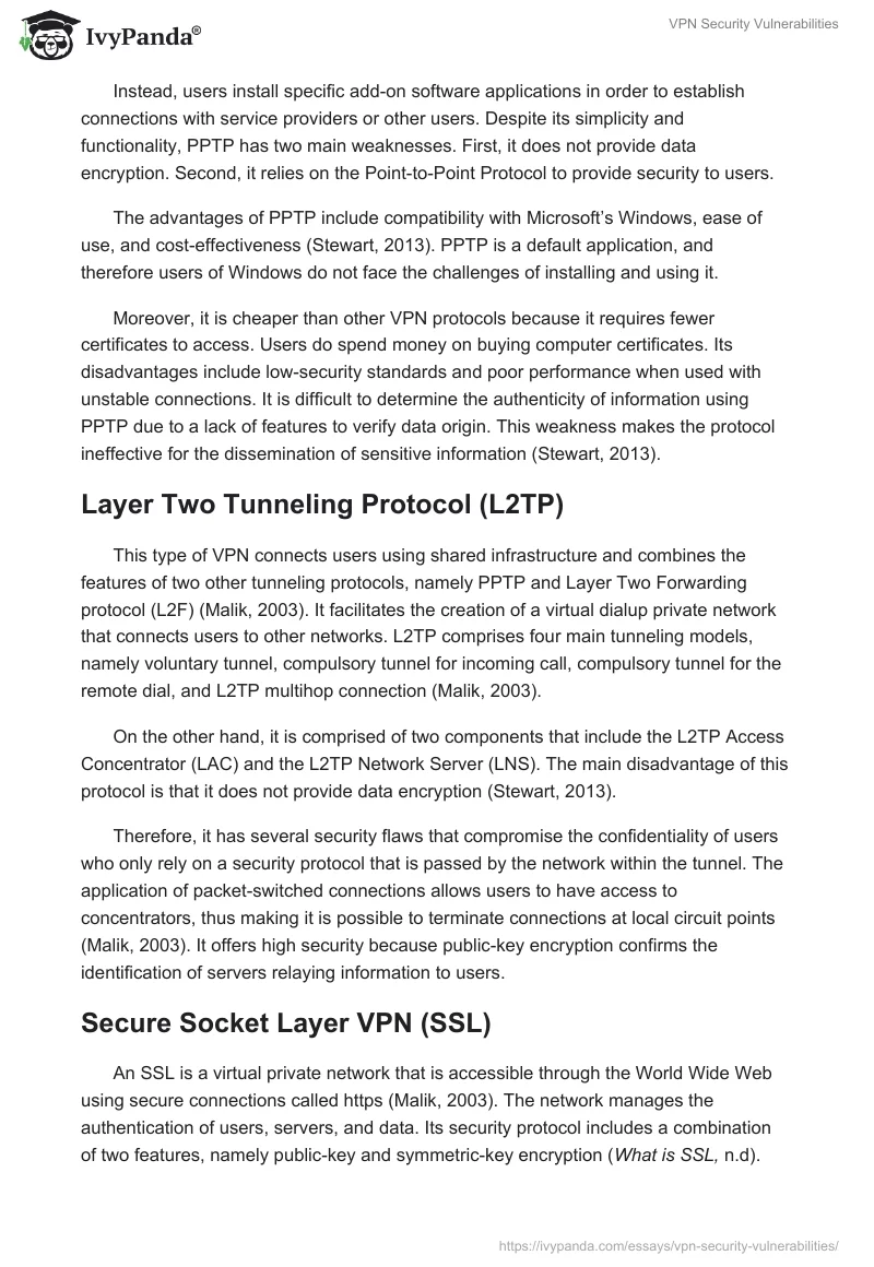 VPN Security Vulnerabilities. Page 2