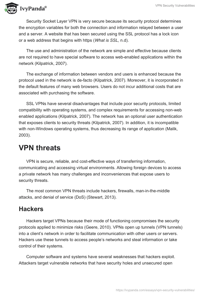 VPN Security Vulnerabilities. Page 3