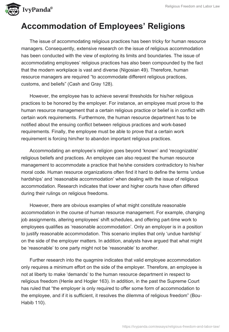 Religious Freedom and Labor Law. Page 3