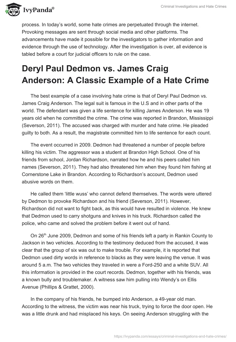 Criminal Investigations and Hate Crimes. Page 4