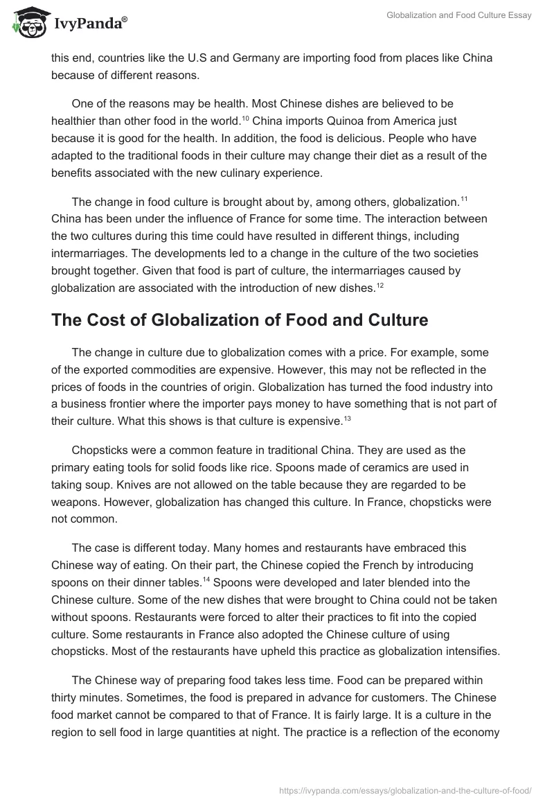 Globalization and Food Culture Essay. Page 4