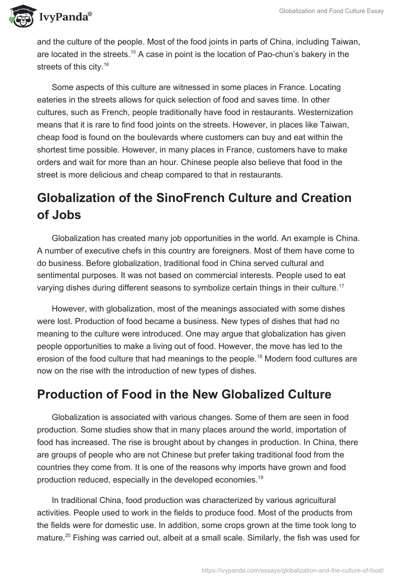 Globalization and Food Culture Essay. Page 5