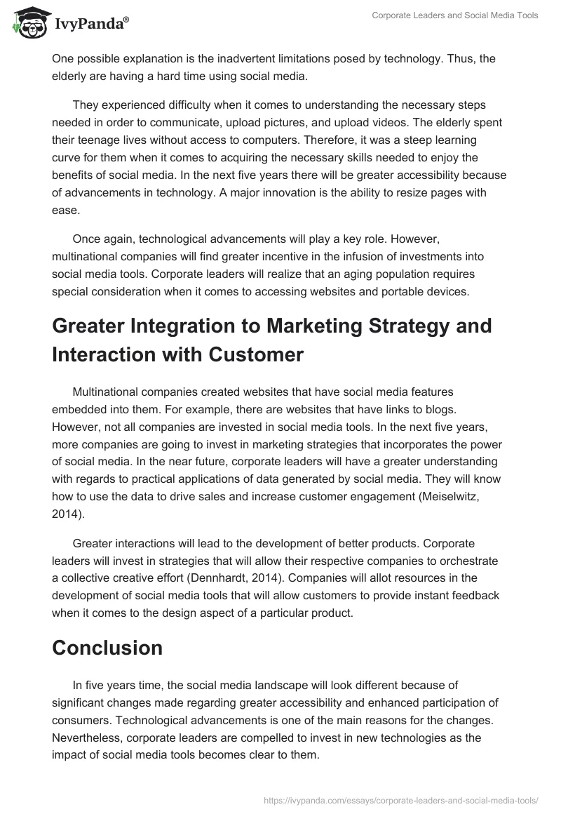Corporate Leaders and Social Media Tools. Page 3