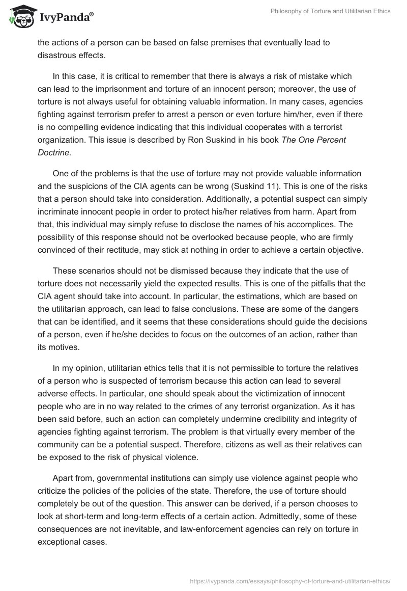 Philosophy of Torture and Utilitarian Ethics. Page 3