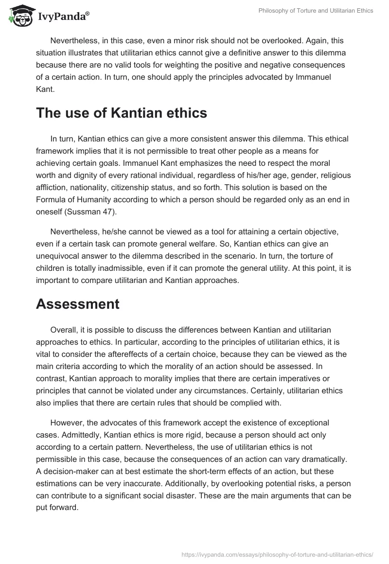 Philosophy of Torture and Utilitarian Ethics. Page 4