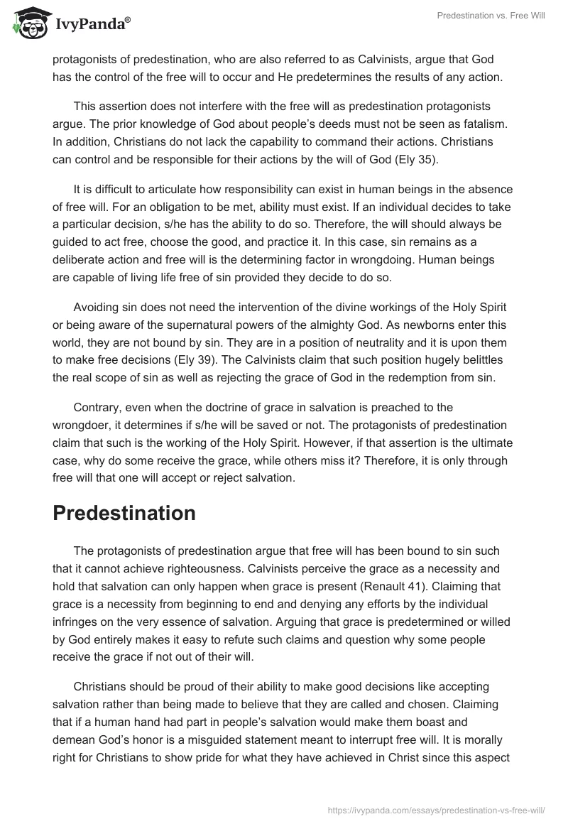 Predestination vs. Free Will. Page 2