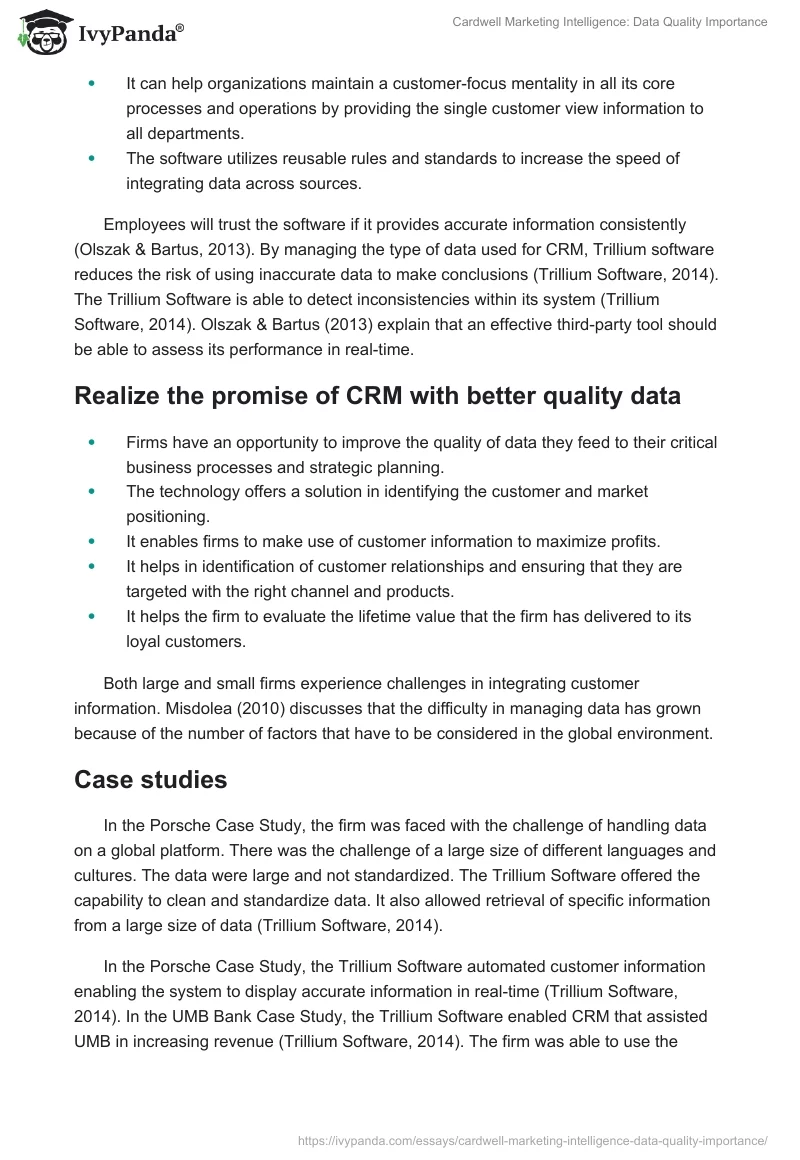 Cardwell Marketing Intelligence: Data Quality Importance. Page 5