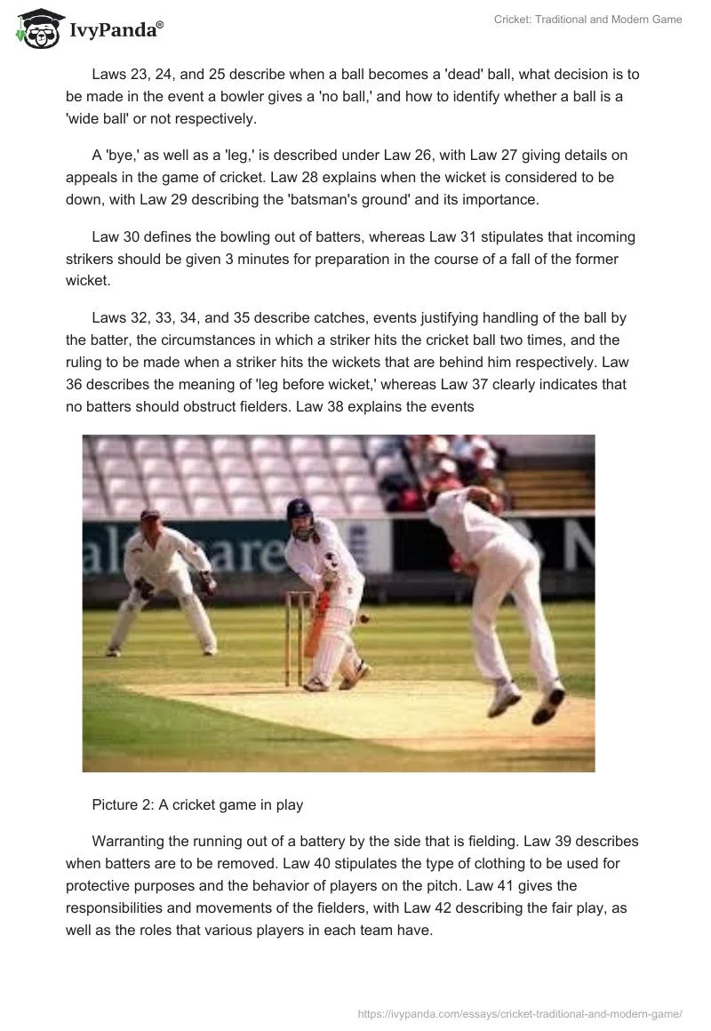 Cricket: Traditional and Modern Game. Page 5