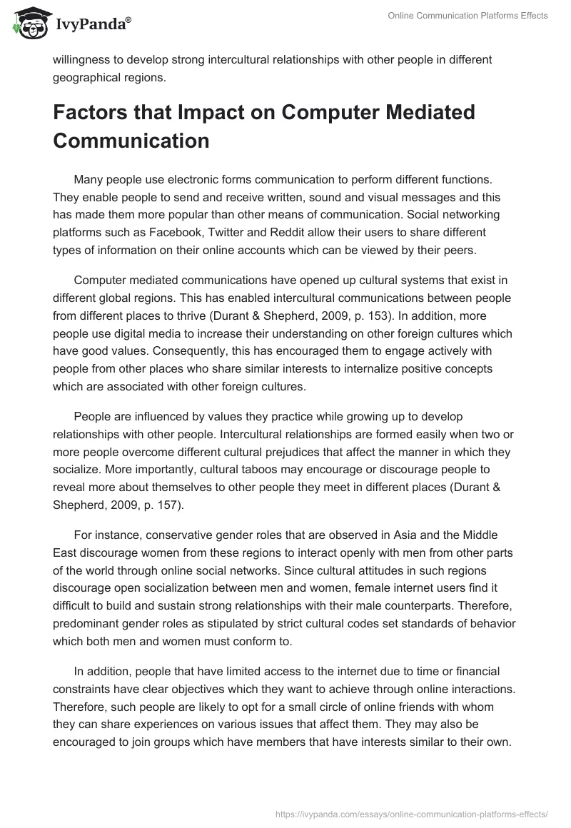 Online Communication Platforms Effects. Page 3