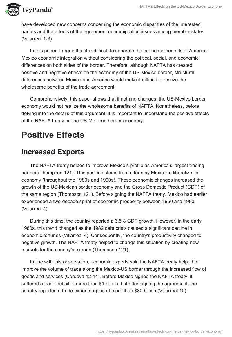 NAFTA's Effects on the US-Mexico Border Economy. Page 2