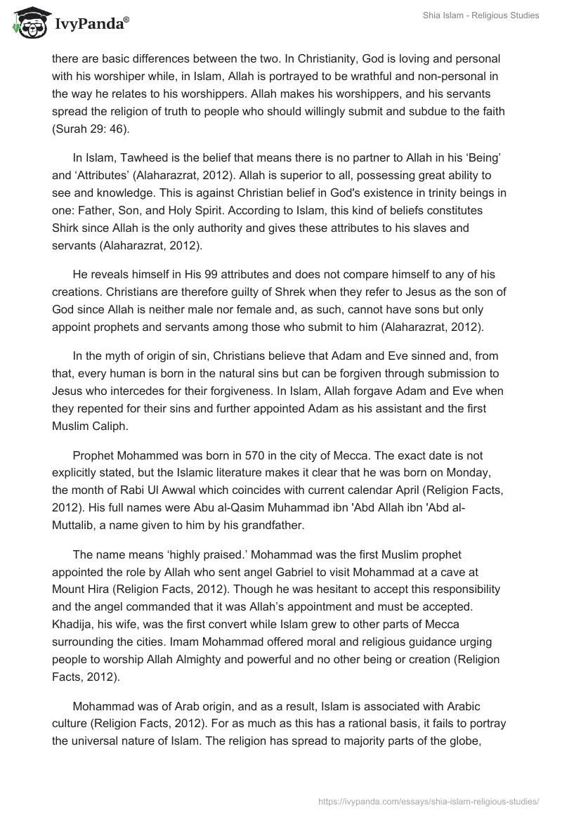 Shia Islam - Religious Studies. Page 2