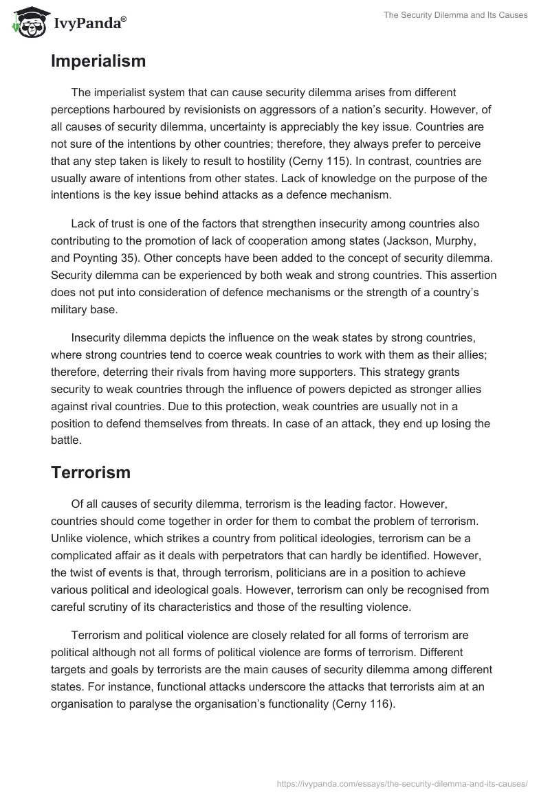 The Security Dilemma and Its Causes. Page 4