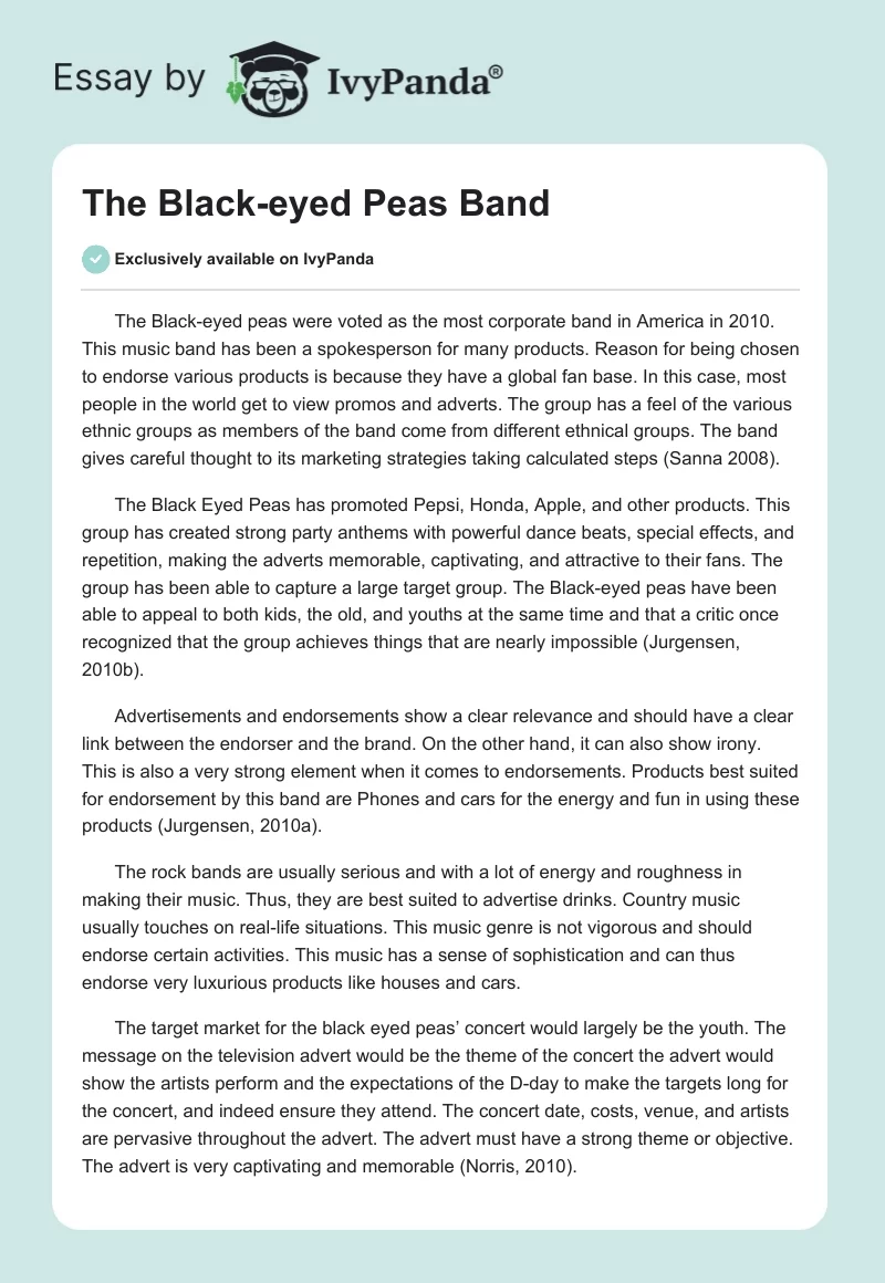 The Black-eyed Peas Band. Page 1