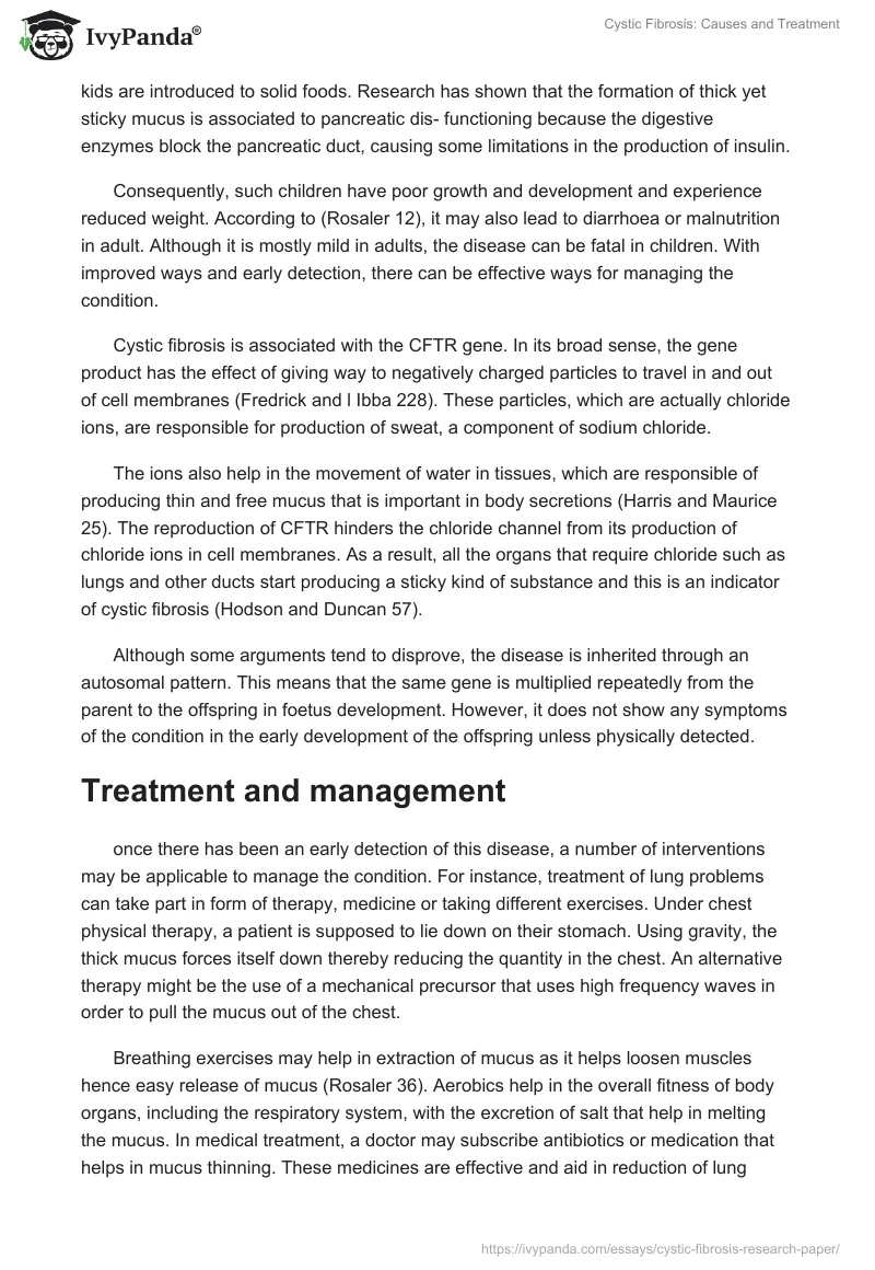 Cystic Fibrosis: Causes and Treatment. Page 2