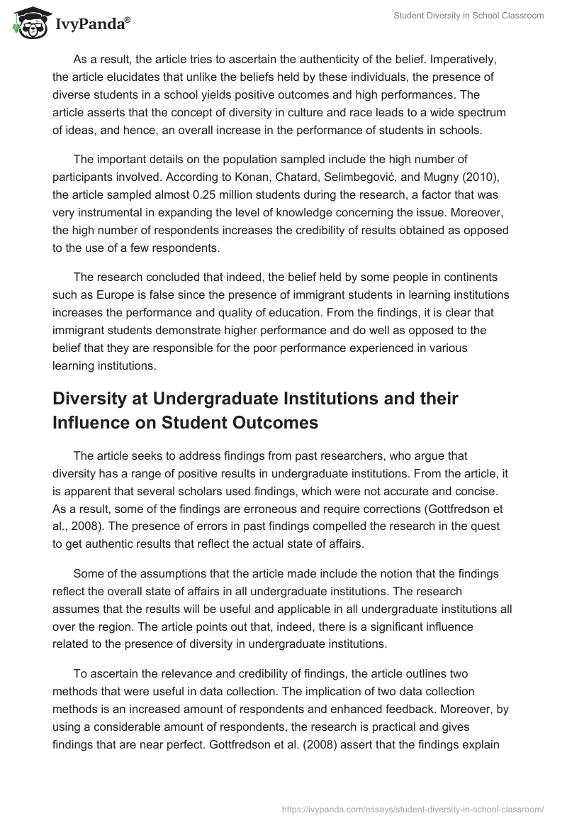 Student Diversity in School Classroom. Page 3