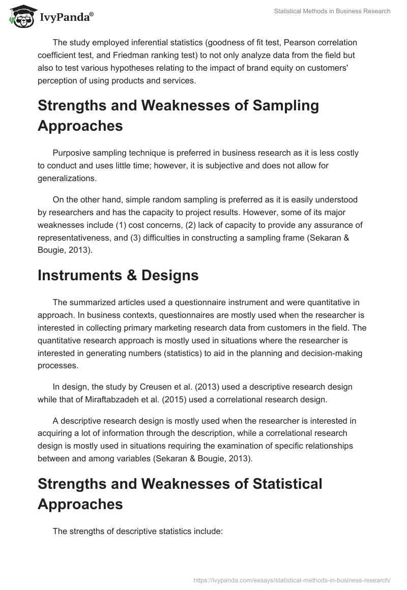 Statistical Methods in Business Research. Page 2