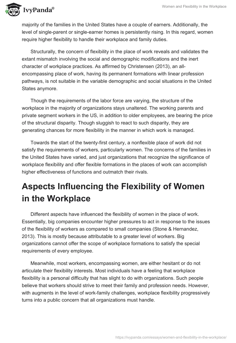 Women and Flexibility in the Workplace. Page 2