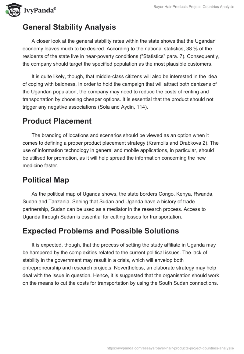 Bayer Hair Products Project: Countries Analysis. Page 4