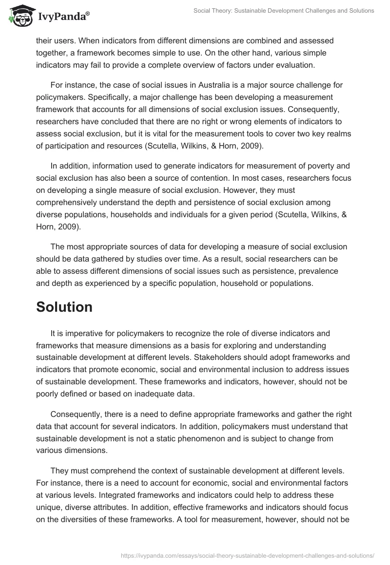 Social Theory: Sustainable Development Challenges and Solutions. Page 4