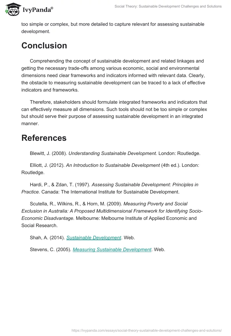 Social Theory: Sustainable Development Challenges and Solutions. Page 5