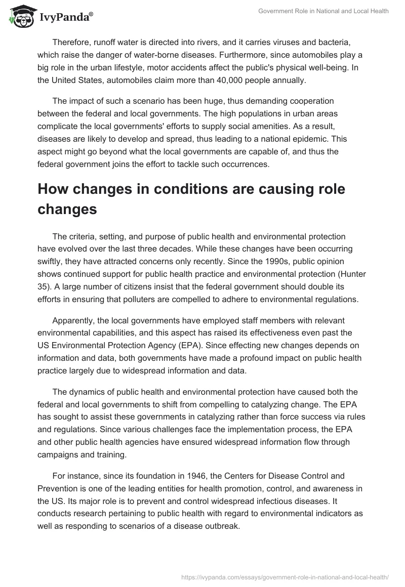 Government Role in National and Local Health. Page 3