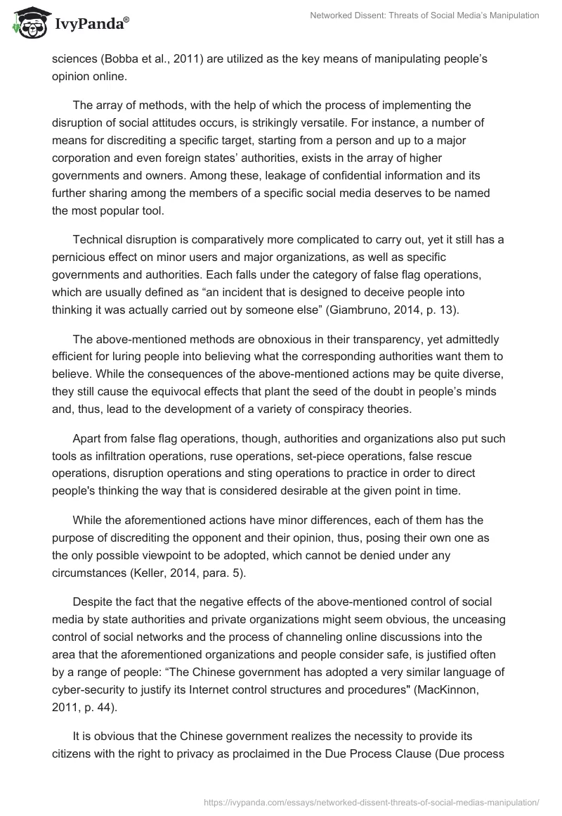 Networked Dissent: Threats of Social Media’s Manipulation. Page 3