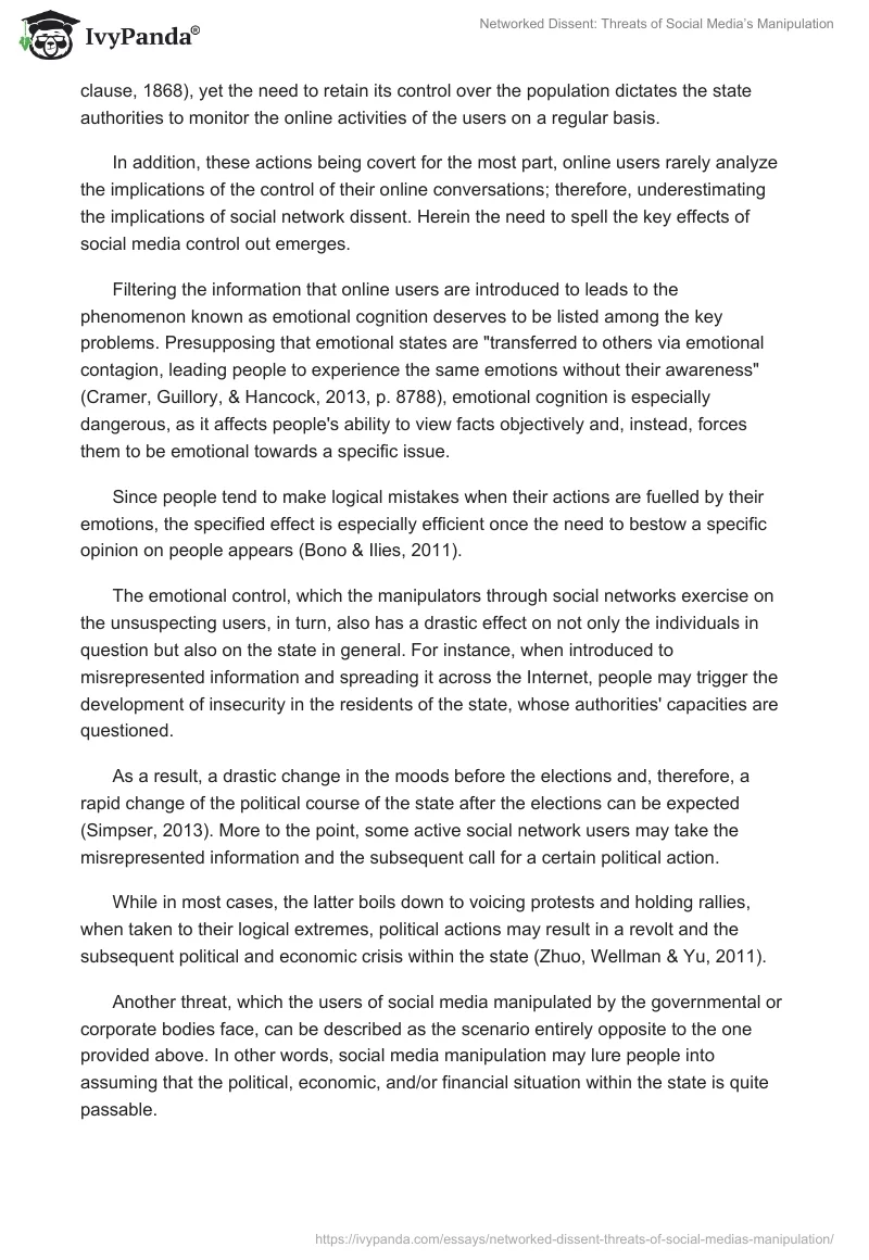 Networked Dissent: Threats of Social Media’s Manipulation. Page 4