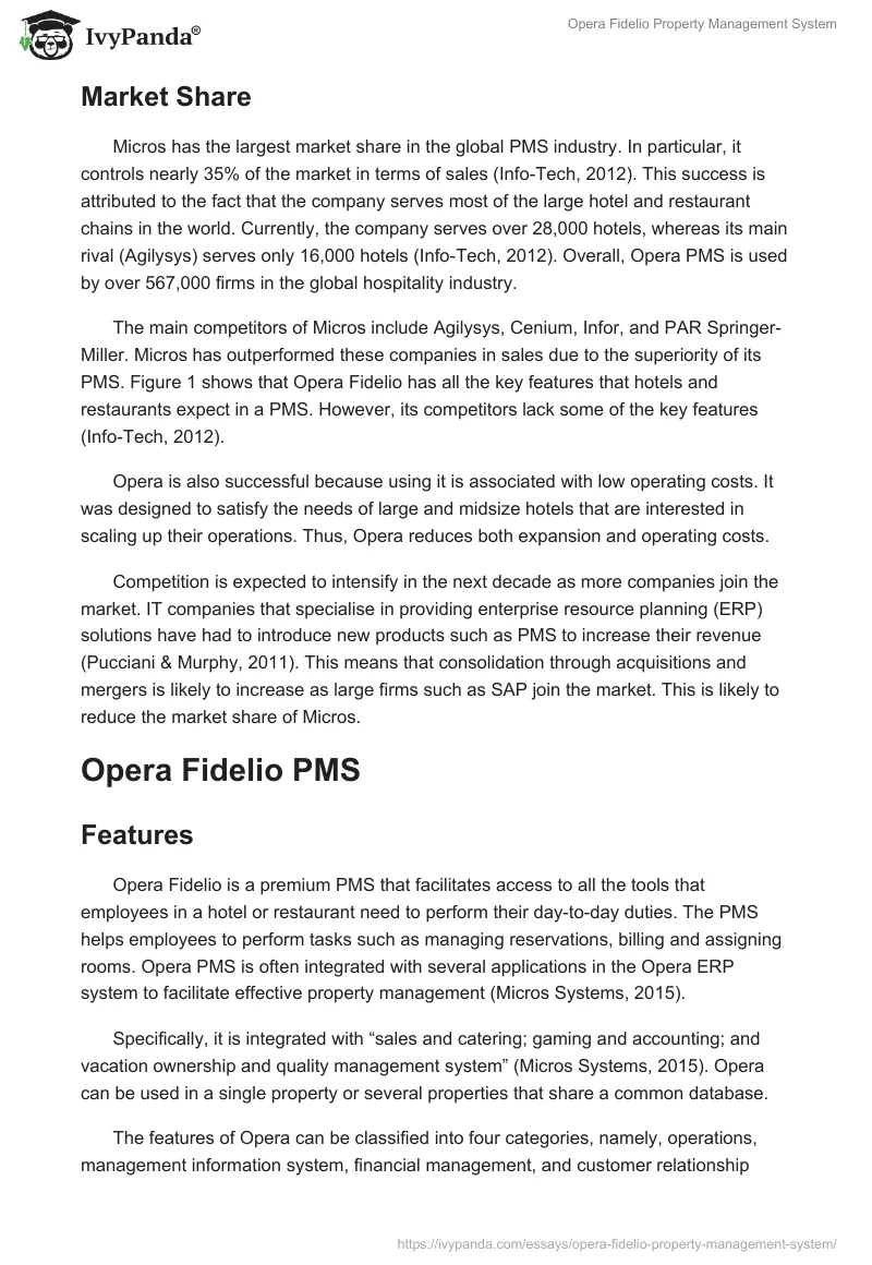 Opera Fidelio Property Management System. Page 3