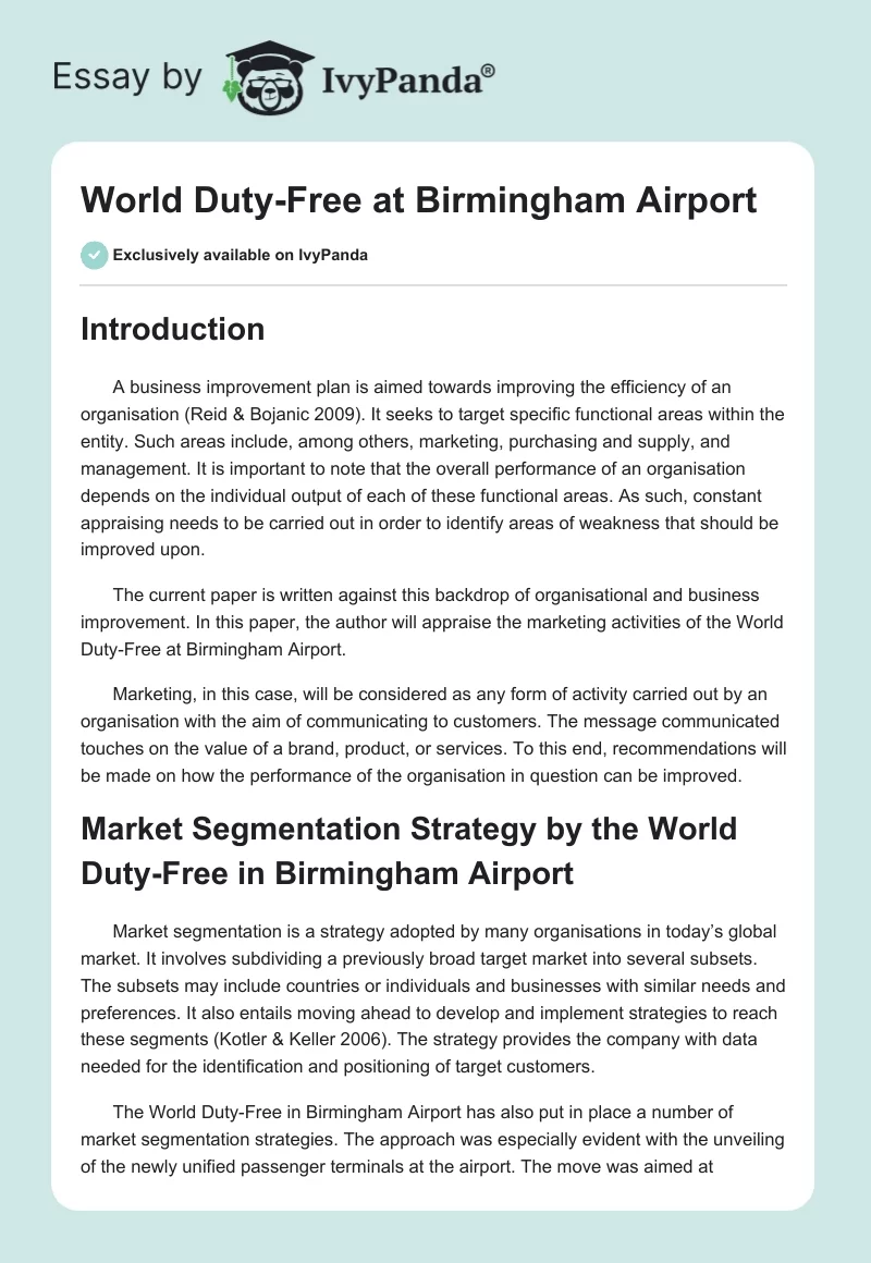 World Duty-Free at Birmingham Airport. Page 1