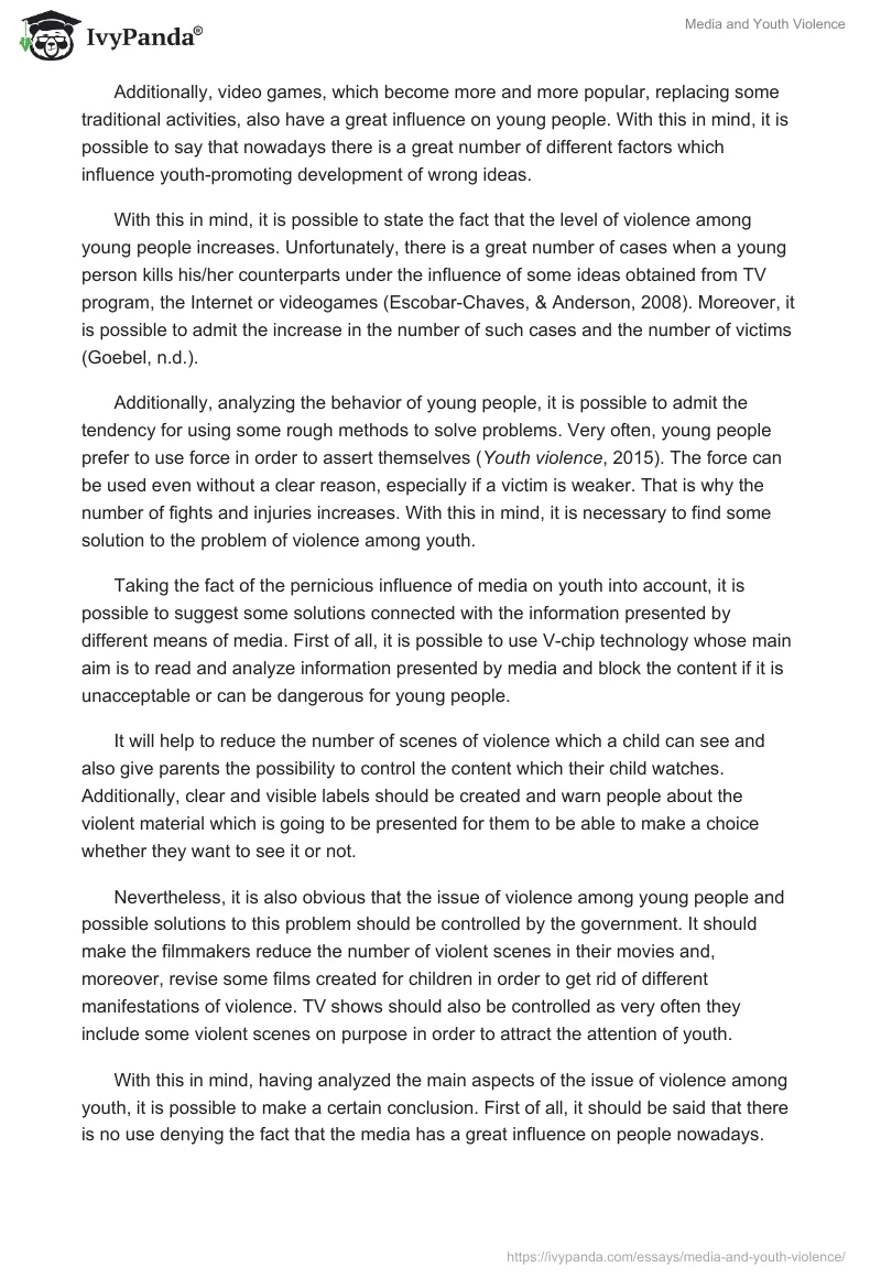 Media and Youth Violence. Page 2
