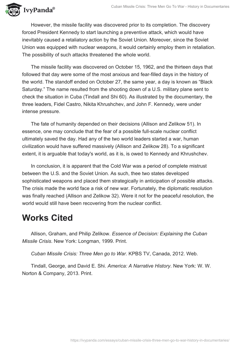 Cuban Missile Crisis: Three Men Go to War - History in Documentaries. Page 2