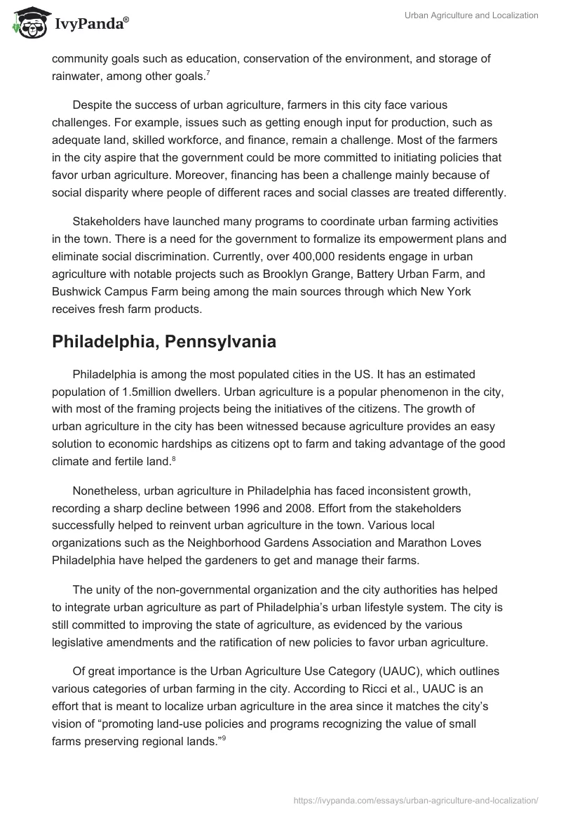 Urban Agriculture and Localization. Page 4