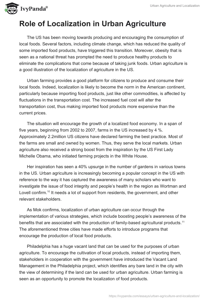 Urban Agriculture and Localization. Page 5