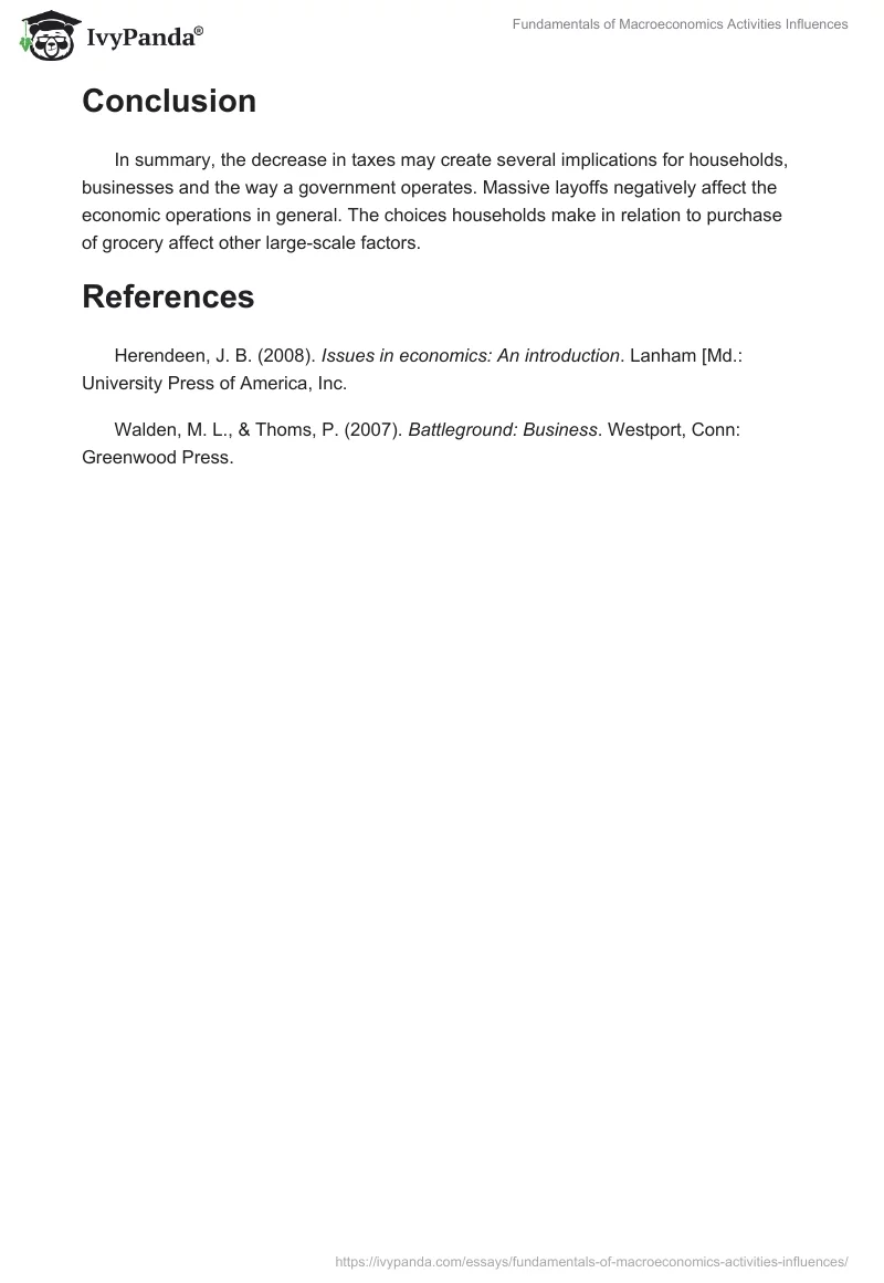 Fundamentals of Macroeconomics Activities Influences. Page 3
