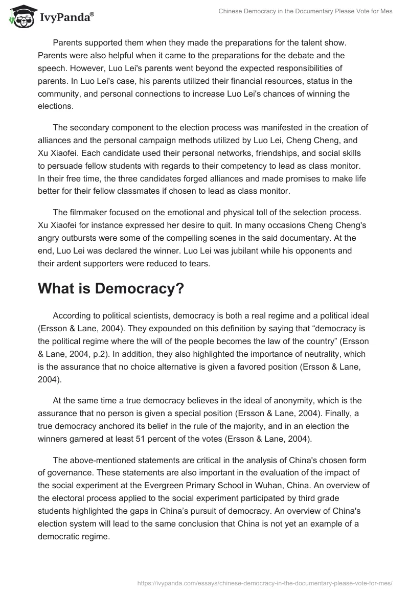 Chinese Democracy in the Documentary "Please Vote for Mes". Page 2