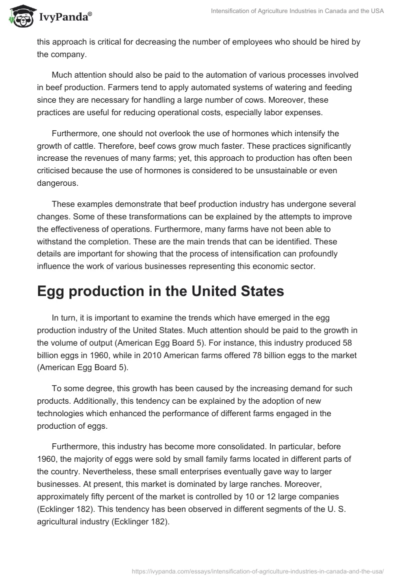 Intensification of Agriculture Industries in Canada and the USA. Page 2