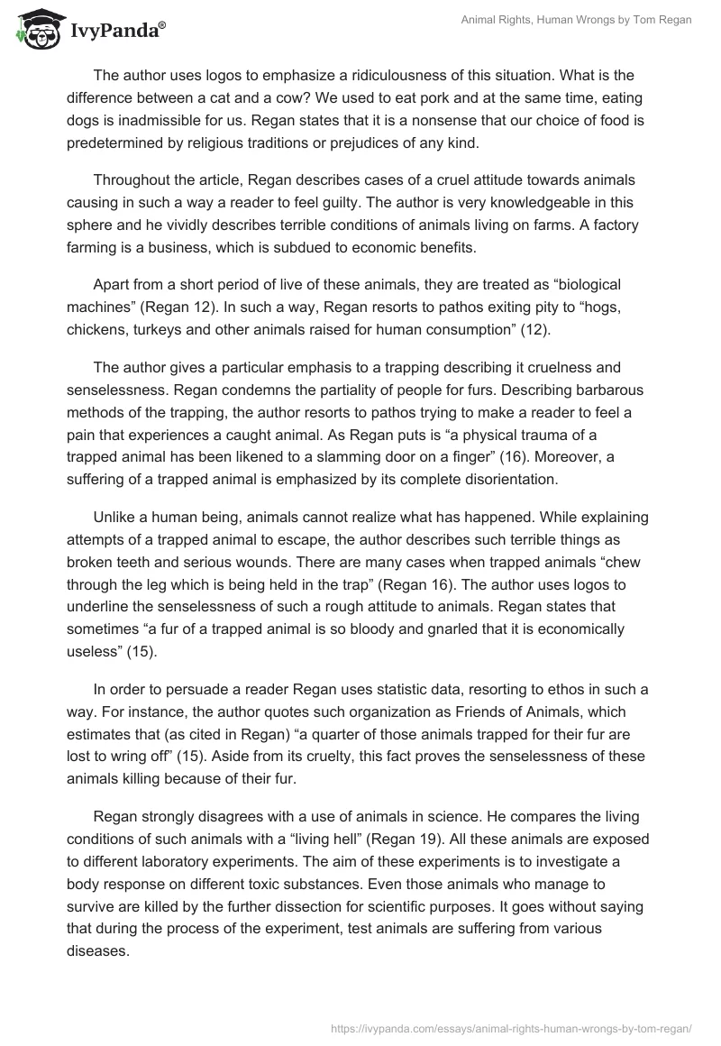 "Animal Rights, Human Wrongs" by Tom Regan. Page 2