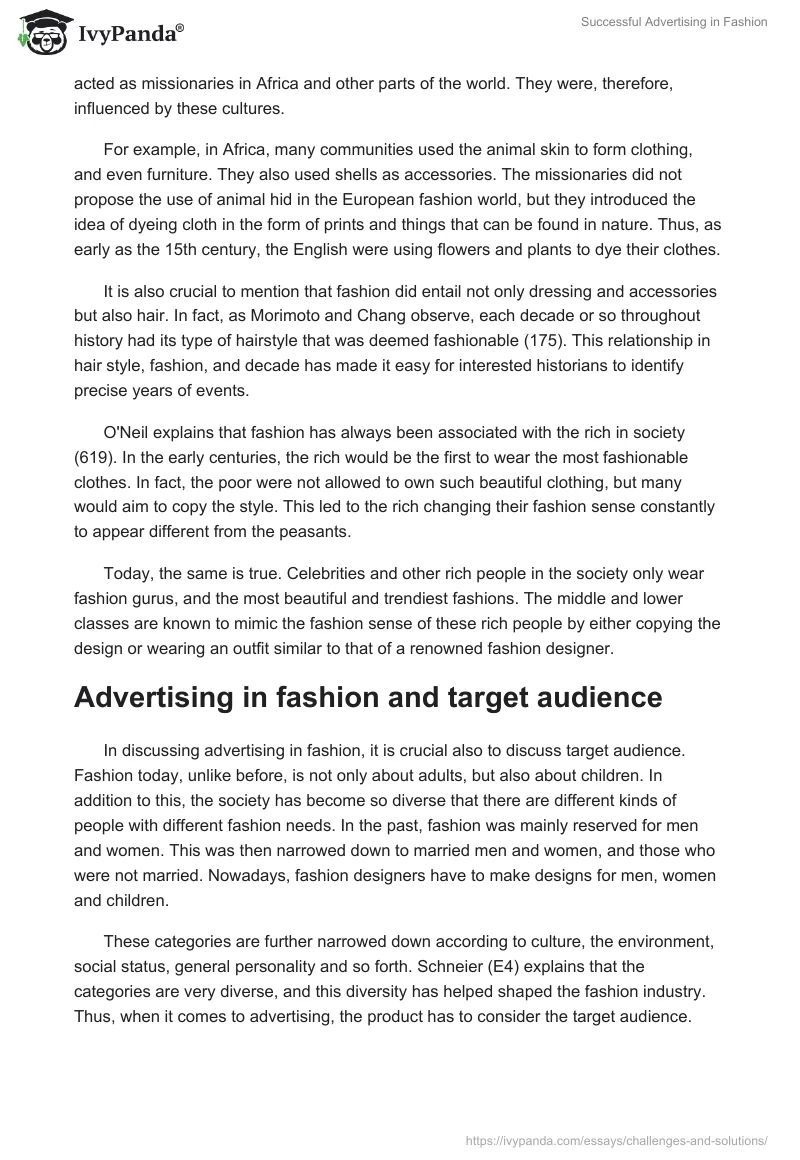 Successful Advertising in Fashion. Page 3