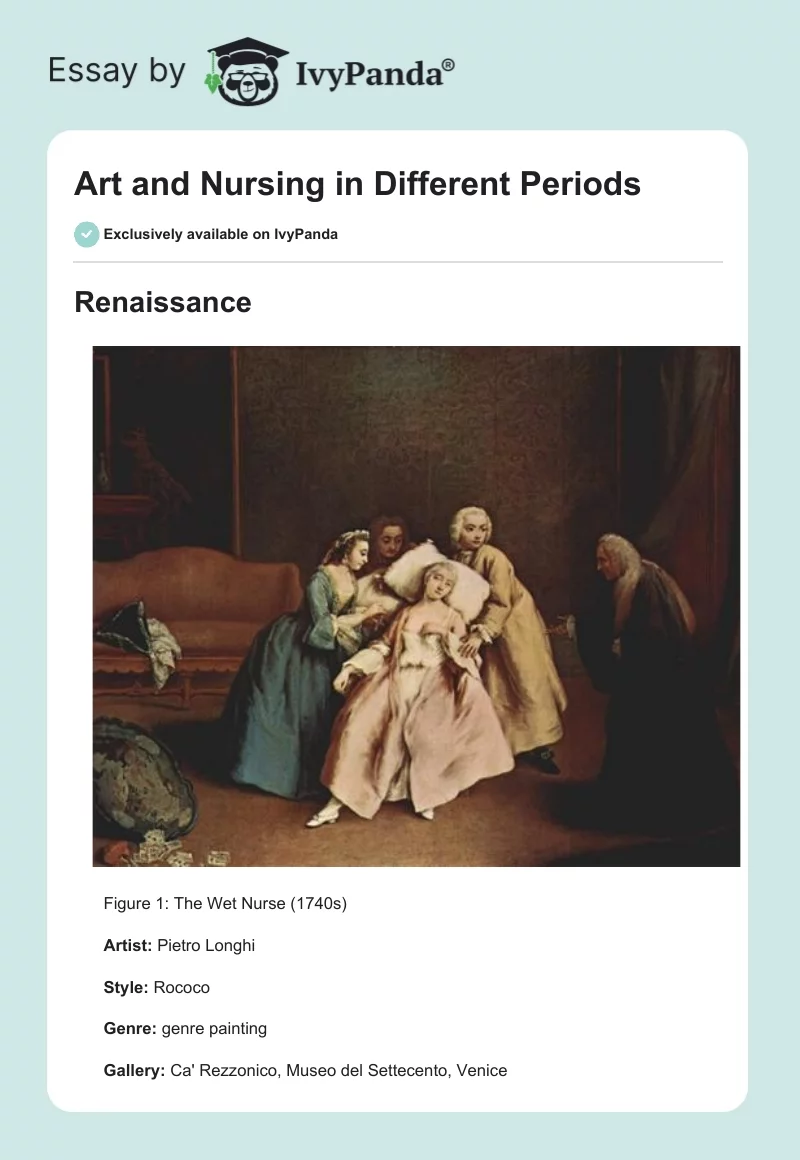 Art and Nursing in Different Periods. Page 1