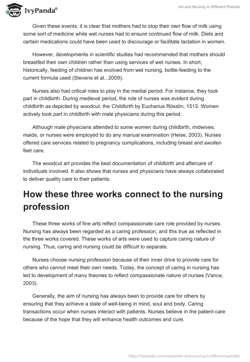 Art and Nursing in Different Periods. Page 5