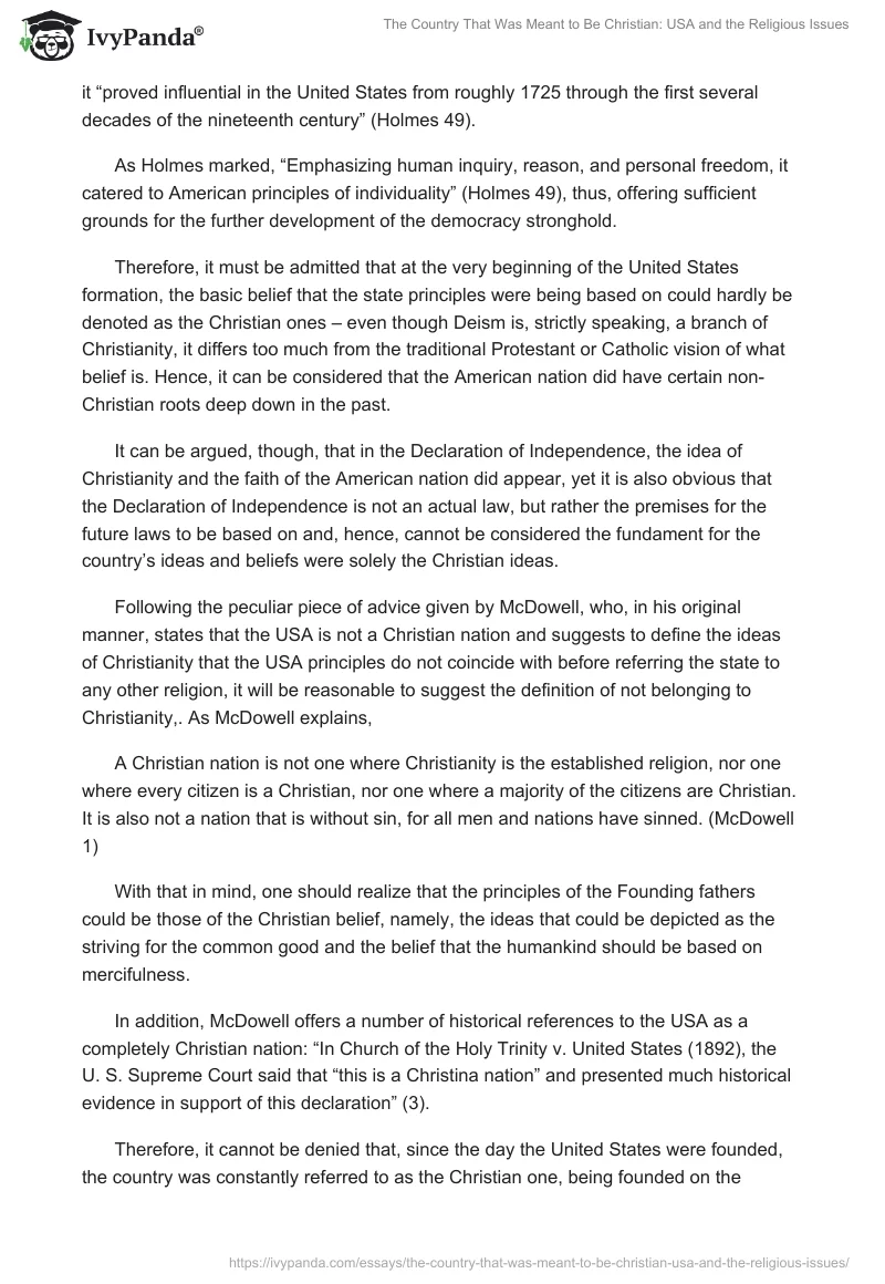 The Country That Was Meant to Be Christian: USA and the Religious Issues. Page 2