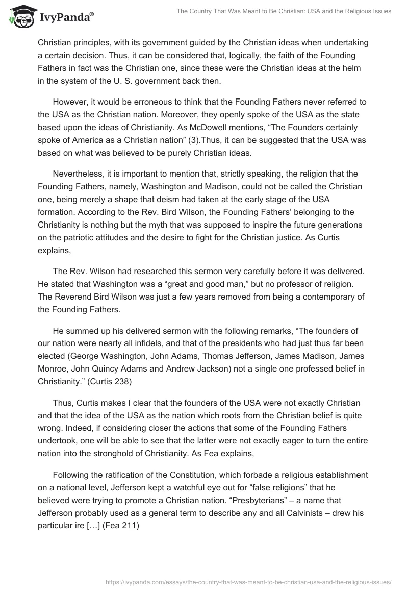 The Country That Was Meant to Be Christian: USA and the Religious Issues. Page 3