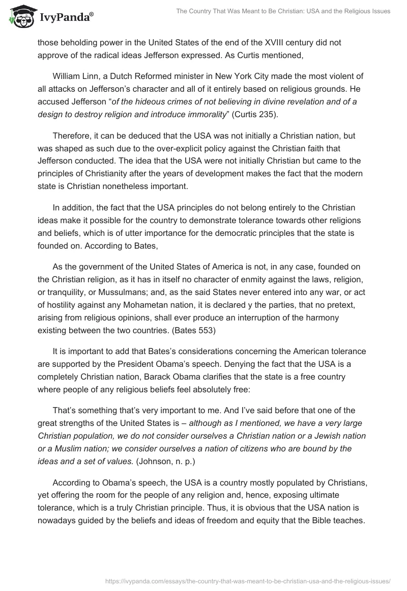 The Country That Was Meant to Be Christian: USA and the Religious Issues. Page 5